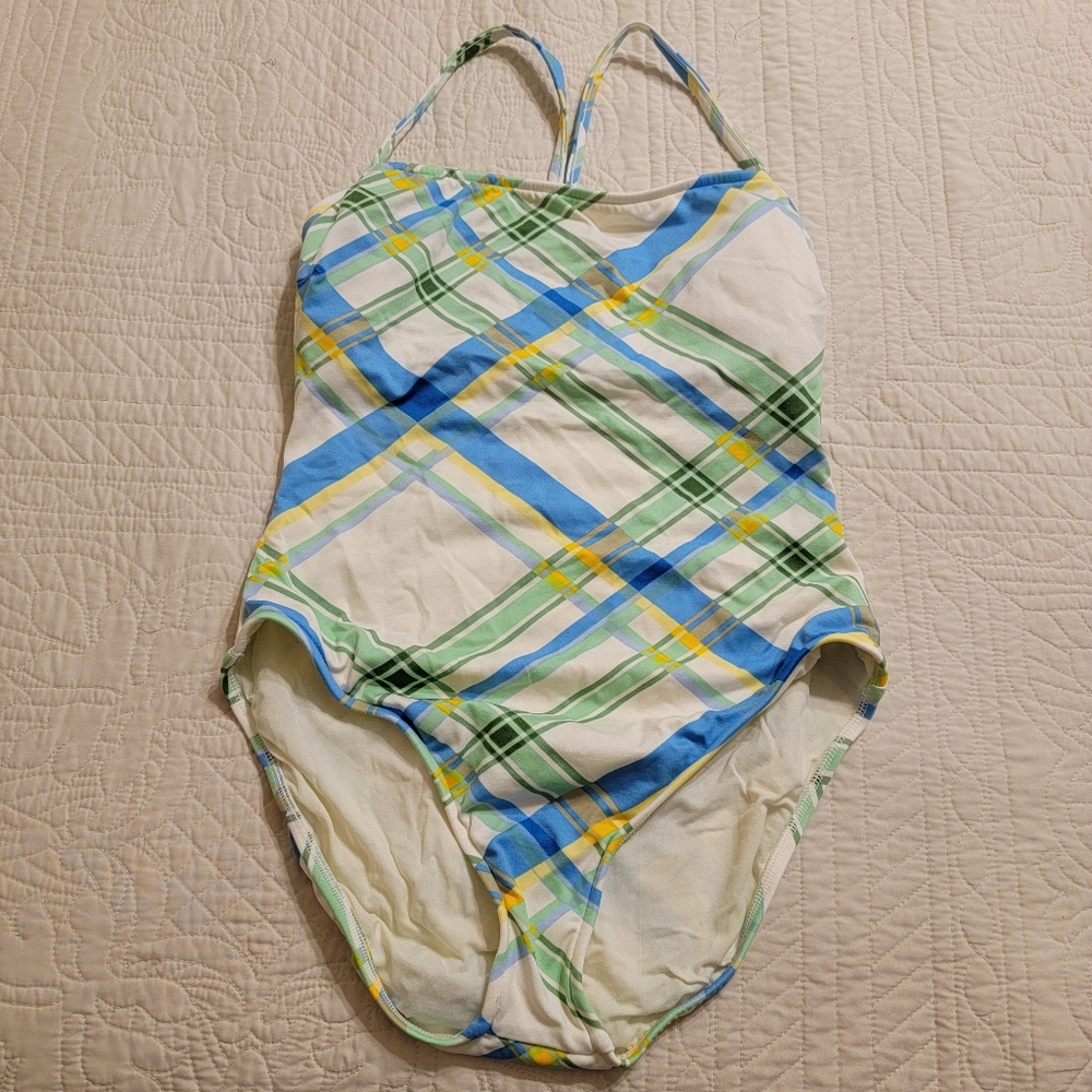 Leilani Women's Plaid One Piece Swimsuit Sz 10